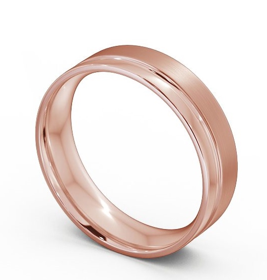 Mens Flat Court Side Groove with Matt Finish Wedding Ring 18K Rose Gold WBM20B_RG_THUMB1