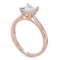 Princess Diamond Engagement Ring 18K Rose Gold Solitaire - Ivegil ...