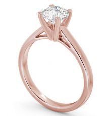 Round Diamond Engagement Ring 18K Rose Gold Solitaire - Rewe | Angelic ...