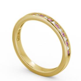 Half Eternity Pink Sapphire and Diamond 0.32ct Ring 18K Yellow Gold HE6GEM_YG_PS_THUMB1 