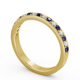 Half Eternity Blue Sapphire and Diamond 0.34ct Ring 18K Yellow Gold HE8GEM_YG_BS_THUMB1 
