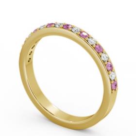 Half Eternity Pink Sapphire and Diamond 0.34ct Ring 18K Yellow Gold HE8GEM_YG_PS_THUMB1 