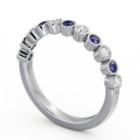 Half Eternity Blue Sapphire and Diamond 0.43ct Ring 18K White Gold HE9GEM_WG_BS_THUMB1 