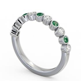 Half Eternity Emerald and Diamond 0.38ct Ring 18K White Gold HE9GEM_WG_EM_THUMB1 