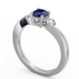 Three Stone Blue Sapphire and Diamond 0.75ct Ring Platinum TH10GEM_WG_BS_THUMB1 