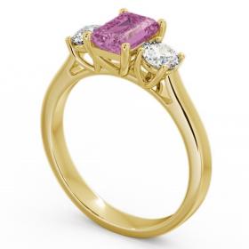 Three Stone Pink Sapphire and Diamond 1.15ct Ring 18K Yellow Gold TH14GEM_YG_PS_THUMB1 