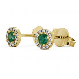 Halo Emerald and Diamond 0.34ct Earrings 18K Yellow Gold ERG1GEM_YG_EM_THUMB1 
