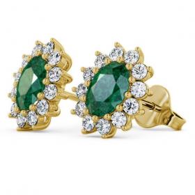 Cluster Emerald and Diamond 1.44ct Earrings 18K Yellow Gold ERG6GEM_YG_EM_THUMB1 
