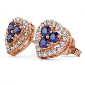 Halo Blue Sapphire and Diamond 1.26ct Earrings 18K Rose Gold ERG8GEM_RG_BS_THUMB1 