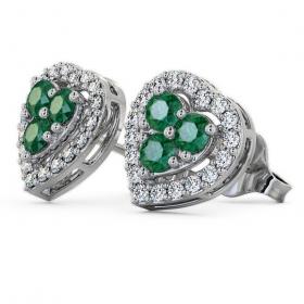 Halo Emerald and Diamond 1.08ct Earrings 18K White Gold ERG8GEM_WG_EM_THUMB1 