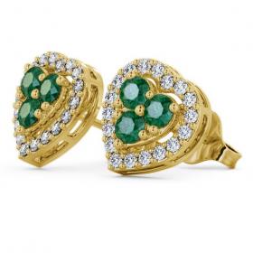 Halo Emerald and Diamond 1.08ct Earrings 18K Yellow Gold ERG8GEM_YG_EM_THUMB1 