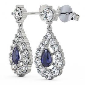 Drop Style Blue Sapphire and Diamond 1.88ct Earrings 18K White Gold ERG18GEM_WG_BS_THUMB1 