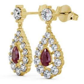 Drop Style Ruby and Diamond 1.88ct Earrings 18K Yellow Gold ERG18GEM_YG_RU_THUMB1 