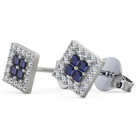 Cluster Blue Sapphire and Diamond 0.26ct Earrings 18K White Gold ERG26GEM_WG_BS_THUMB1 