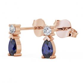 Drop Style Blue Sapphire and Diamond 0.72ct Earrings 18K Rose Gold ERG34GEM_RG_BS_THUMB1.jpg 