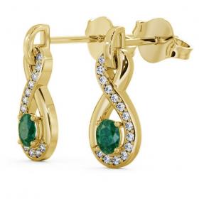 Drop Style Emerald and Diamond 0.61ct Earrings 18K Yellow Gold ERG36GEM_YG_EM_THUMB1 