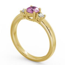 Three Stone Pink Sapphire and Diamond 0.89ct Ring 18K Yellow Gold GEM27_YG_PS_THUMB1 