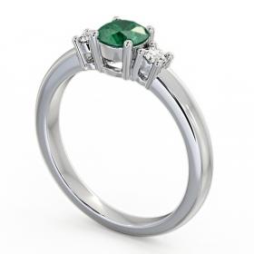 Three Stone Emerald and Diamond 0.72ct Ring 18K White Gold GEM27_WG_EM_THUMB1 
