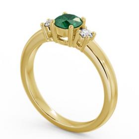 Three Stone Emerald and Diamond 0.72ct Ring 18K Yellow Gold GEM27_YG_EM_THUMB1 