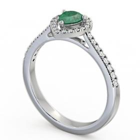 Halo Emerald and Diamond 0.52ct Ring 18K White Gold GEM19_WG_EM_THUMB1 
