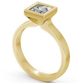 Princess Diamond Bezel Engagement Ring 18K Yellow Gold Solitaire ENPR18_YG_THUMB1 