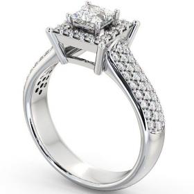 Halo Princess Diamond Regal Style Engagement Ring 18K White Gold ENPR25_WG_THUMB1 