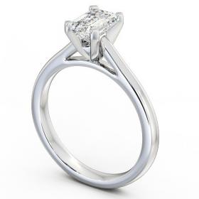 Emerald Diamond 4 Prong Engagement Ring 18K White Gold Solitaire ENEM19_WG_THUMB1 