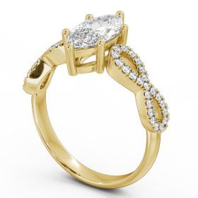 Marquise Diamond Infinity Style Band Engagement Ring 18K Yellow Gold Solitaire with Channel Set Side Stones ENMA6_YG_THUMB1 