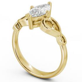 Marquise Diamond with Heart Band Engagement Ring 18K Yellow Gold Solitaire ENMA7_YG_THUMB1 