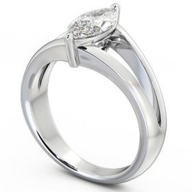 Marquise Diamond Split Band Engagement Ring 18K White Gold Solitaire ENMA8_WG_THUMB1 