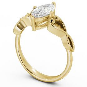 Marquise Diamond with Heart Band Engagement Ring 18K Yellow Gold Solitaire ENMA9_YG_THUMB1 