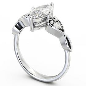 Marquise Diamond Engagement Ring 18K White Gold Solitaire with Channel Set Side Stones ENMA9S_WG_THUMB1 