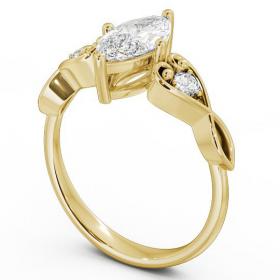 Marquise Diamond Engagement Ring 18K Yellow Gold Solitaire with Channel Set Side Stones ENMA9S_YG_THUMB1 