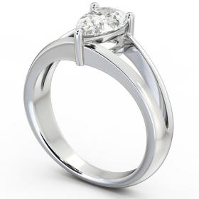 Pear Diamond Split Band Engagement Ring 18K White Gold Solitaire ENPE9_WG_THUMB1 