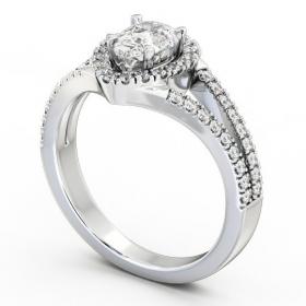 Halo Pear Diamond Split Band Engagement Ring 18K White Gold ENPE10_WG_THUMB1 