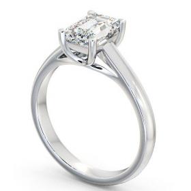 Emerald Diamond 4 Prong Engagement Ring 18K White Gold Solitaire ENEM4_WG_THUMB1 