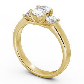 Three Stone Oval Diamond Sweeping Prongs Trilogy Ring 18K Yellow Gold TH30_YG_THUMB1 