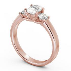 Three Stone Oval Diamond Sweeping Prongs Trilogy Ring 18K Rose Gold TH30_RG_THUMB1 