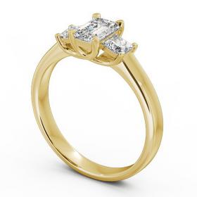 Three Stone Emerald Diamond Sweeping Prongs Trilogy Ring 9K Yellow Gold TH32_YG_THUMB1 