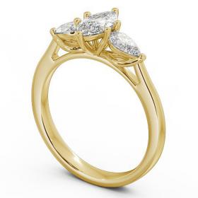 Three Stone Marquise and Pear Diamond Trilogy Ring 18K Yellow Gold TH33_YG_THUMB1 