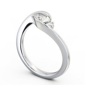 Three Stone Oval and Round Diamond Sweeping Band Ring 18K White Gold TH38_WG_THUMB1 