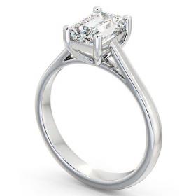 Emerald Diamond Tapered Band Engagement Ring Platinum Solitaire ENEM5_WG_THUMB1 