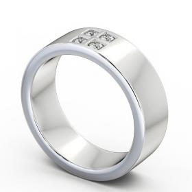Mens Round Diamond 0.12ct Wedding Ring 18K White Gold WBM32_WG_THUMB1 