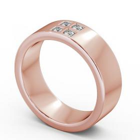 Mens Round Diamond 0.12ct Wedding Ring 18K Rose Gold WBM32_RG_THUMB1 