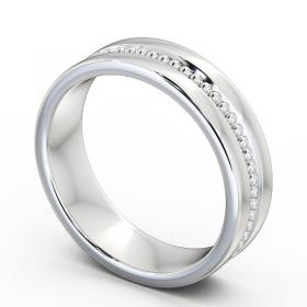 Mens Central Milgrain Wedding Ring 18K White Gold WBM35_WG_THUMB1 
