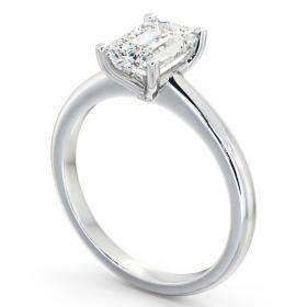 Emerald Diamond Sleek Design Engagement Ring 18K White Gold Solitaire ENEM7_WG_THUMB1 
