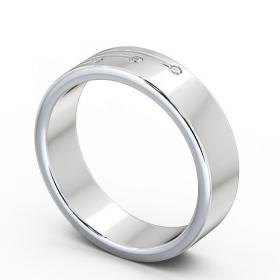 Mens Round Diamond 0.03ct Grooved Wedding Ring 18K White Gold WBM40_WG_THUMB1 