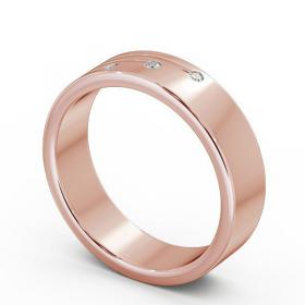 Mens Round Diamond 0.03ct Grooved Wedding Ring 18K Rose Gold WBM40_RG_THUMB1 