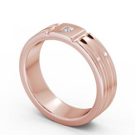 Mens Grooved Princess Diamond Wedding Ring 18K Rose Gold WBM41_RG_THUMB1 