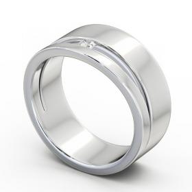 Mens Round Diamond 0.05ct Wedding Ring 18K White Gold WBM42_WG_THUMB1 